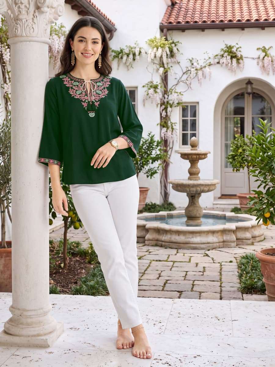 TIPS & TOPS TWINKLE VOL 2 RAYON FANCY WESTERN SHORT KURTIS DAILY WEAR LOOK SURAT
